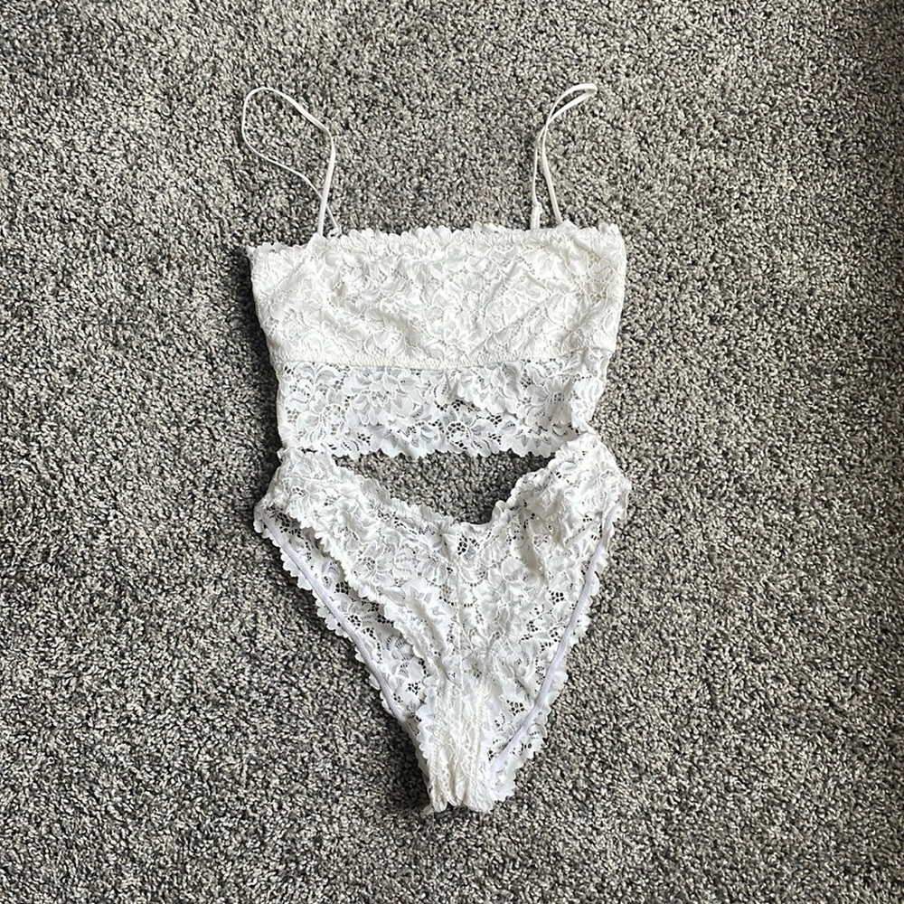 Urban Outfitters/Out From Under white lace bodysuit